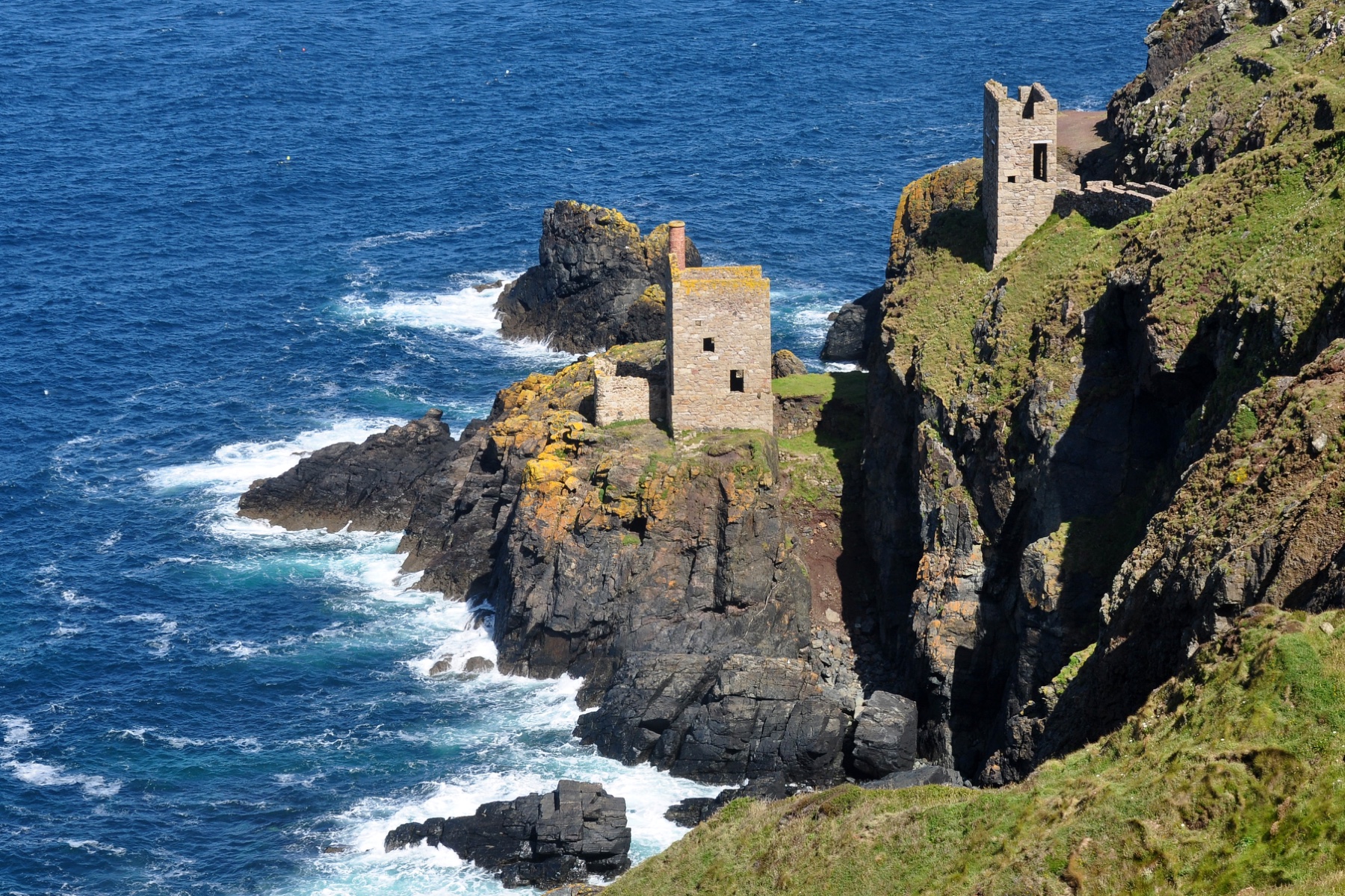 Botallack engine houses above the Atlantic