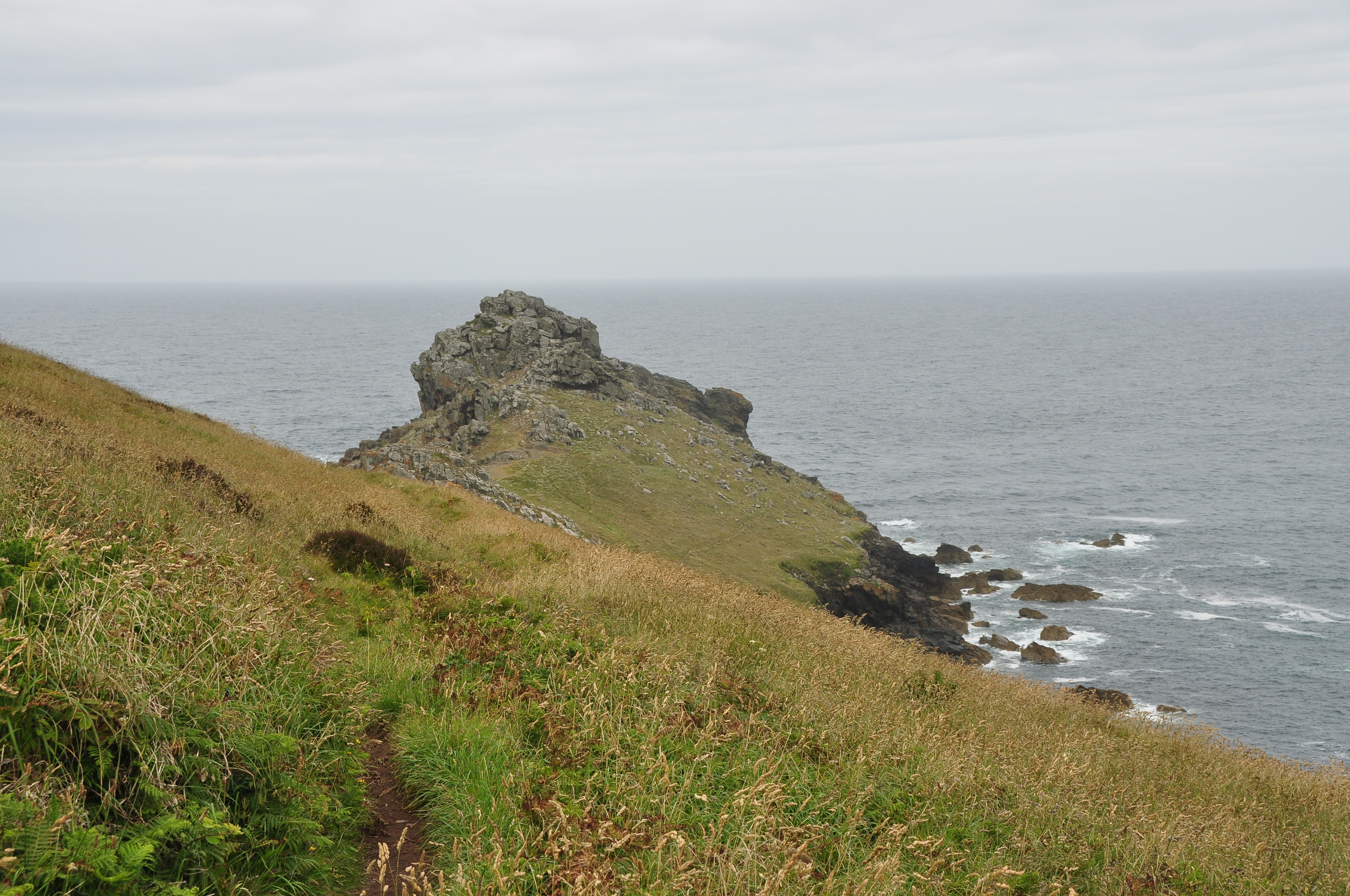 The coast path crossing Gurnard's Head