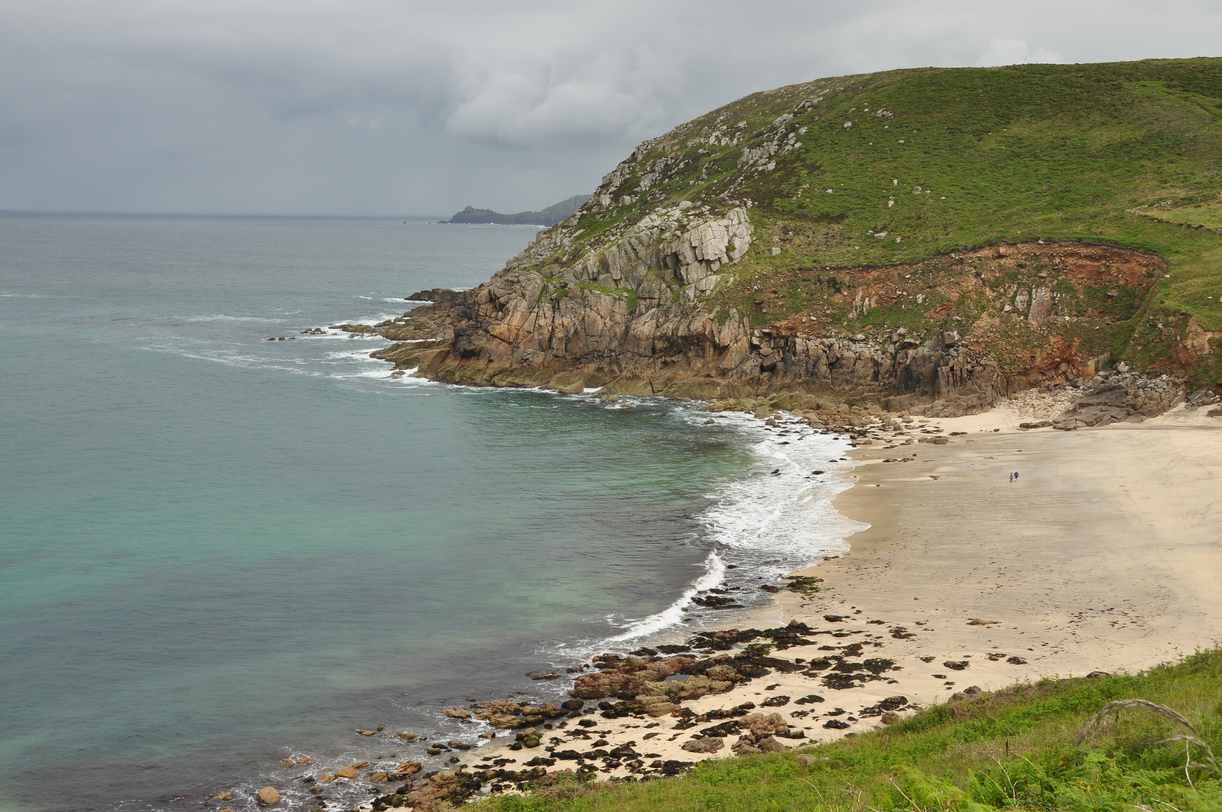 Portheras Cove beneath the north Cornwall cliffs